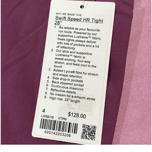 Lululemon High Rise size 4 Brown Purple Discontinued - Picture 2 of 13